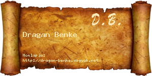 Dragan Benke névjegykártya